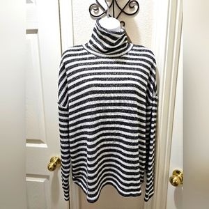 Santuary Sparkle Grey stripe sweater Large NWT